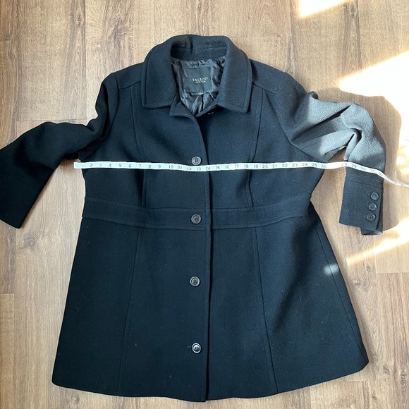 EUC Talbots Black Wool Blend Car Coat Sz XL - Picture 14 of 15